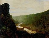 River Canvas Paintings - Landscape with a winding river